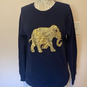 J.Crew elephant print french terry pullover sweatshirt